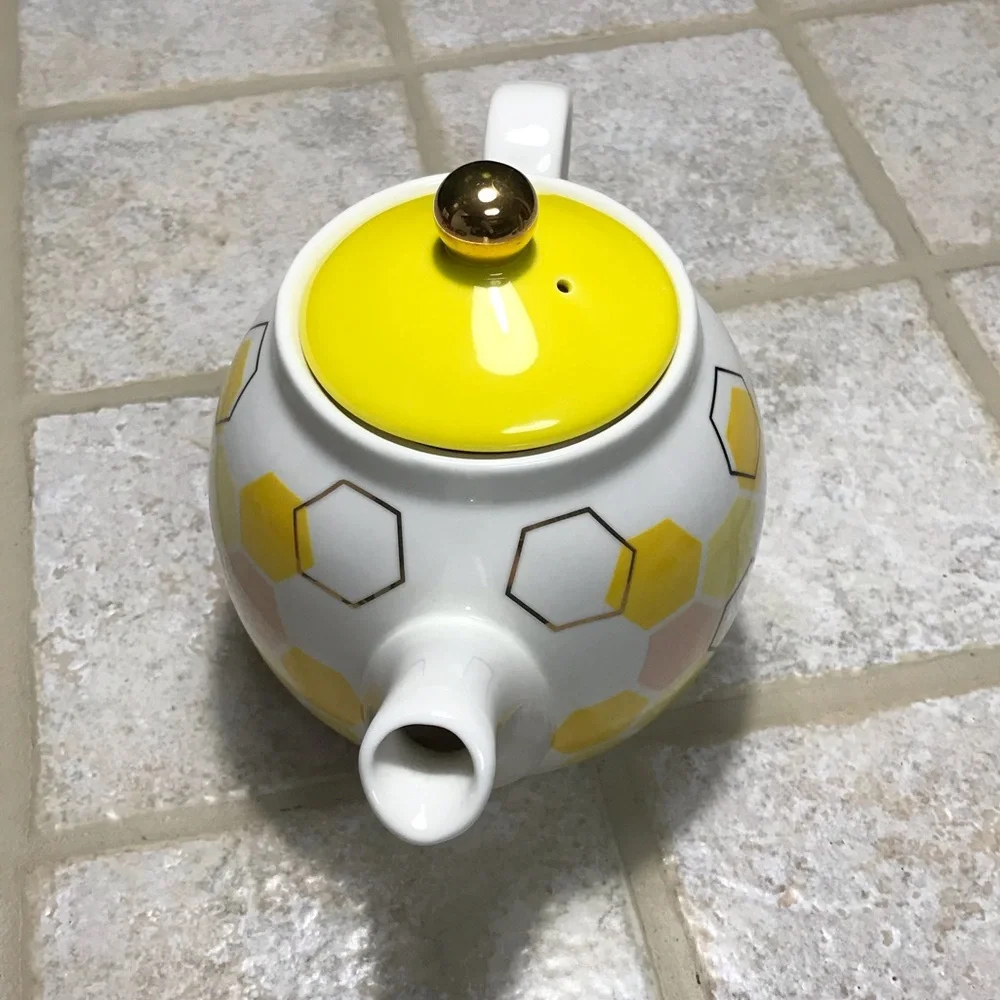 Paper Source Honeycomb porcelain teapot
